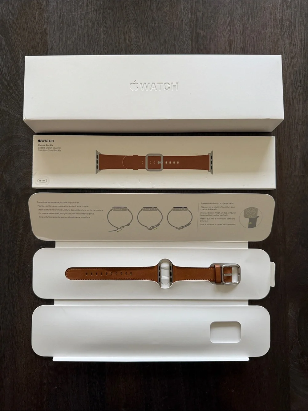 Apple Brown Leather Classic Buckle Apple Watch Band